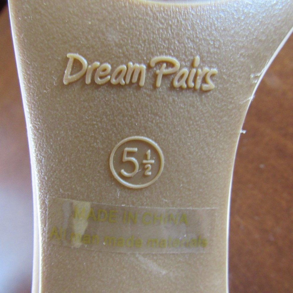 Dream Pairs Chunk Nude High Heel Sandals Size Womens US 5.5 UK 3.5 EUR 36.5 - Picture 6 of 7
